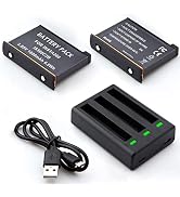 E ERSY 2 Pack Batteries fit for Insta360 X3 Camera, 3-Channel Battery Charger Station for Insta 3...