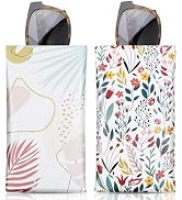 MoKo Squeeze Top Glasses Pouch, Portable Leather Soft Sunglasses Case Anti-Scratch Eyeglasses Bag...