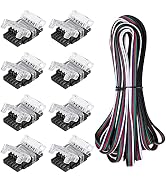 SUPERNIGHT 5 Pin LED Connector 8 Pack for Non-Waterproof 12mm RGBW RGBWW 5050 LED Strip Lights, S...