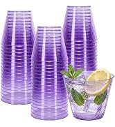 Goodluck 9oz Purple Plastic Cups 50 Pack, Disposable Party Cups | Plastic Cocktail Cups for Party...