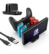 RHOTALL Switch Controller Charger for Nintendo Switch, OLED, Lite, 6 in 1 Joycon and Pro Controll...