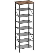 MAHANCRIS 8-Tier Narrow Shoe Rack, Vertical Shoe Storage Organizer, for 12-24 Pairs, Shoe Shelf w...