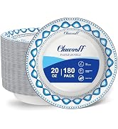 Clawsoff 20 oz 180 Pack Paper Bowls Bulk, Soak Proof Heavy Duty Paper Bowls, Cut Proof Small Soup...