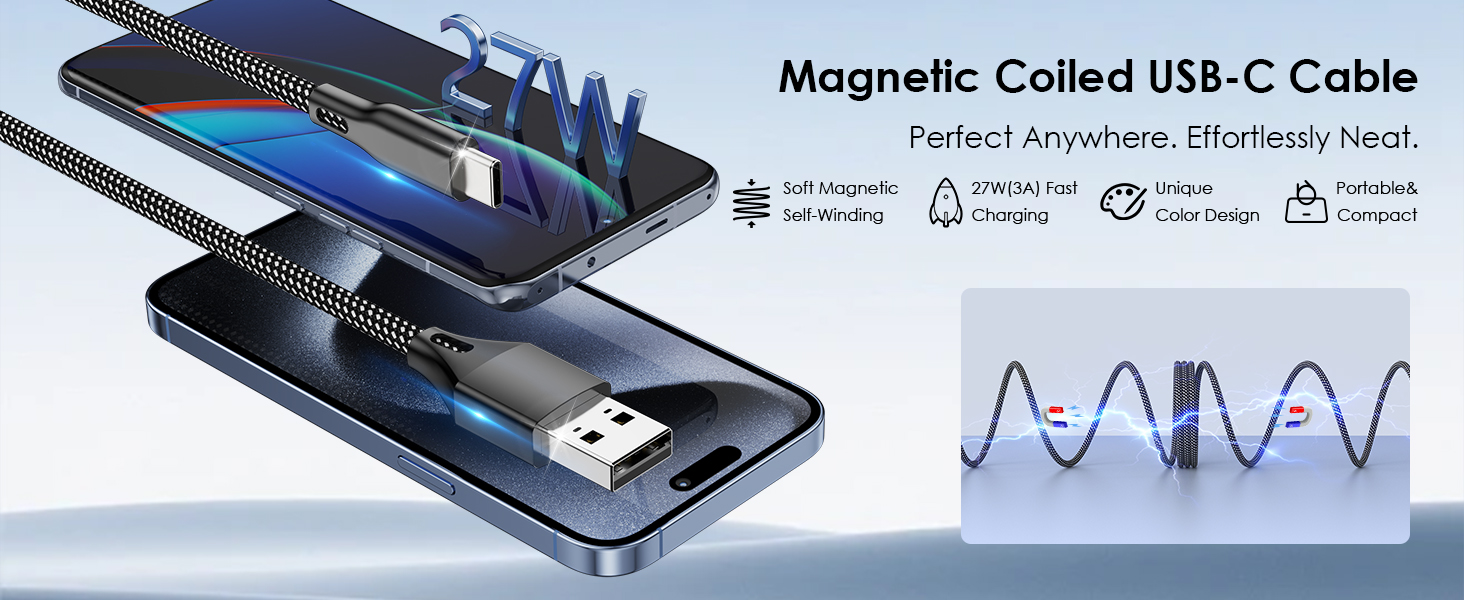 magnetic usb c cable fast charging USB A to C
