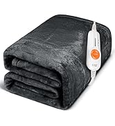 Gintao Electric Heated Blanket Throw,Double Flannel Electric Throw with 3 Heating Levels,ETL&FCC ...