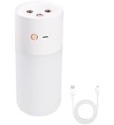 Mini Humidifier,400ml 2 Mist Modes Cold Mist Humidifier with Dual Nozzle & Water Shortage Power-o...