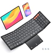MEETION New Foldable Bluetooth Keyboard with Touchpad, Portable Wireless Keyboard with Numeric Ke...
