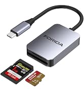 FORIDA Aluminum 2-in-1 SD/Micro SD Card Reader USB C, 190MB/s High-Speed, Dual Card Simultaneous ...