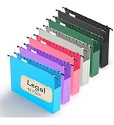 NORDUN Plastic Extra Capacity Legal Size Hanging File Folders,12 Pack Reinforced Legal Hanging Fo...
