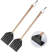 DEBETOOL Indoor Leather Fly Swatter - 2 Pack Long Handle Heavy Duty Fly Swatter with Hanging Rope...