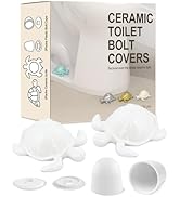 boeemi Toilet Bolt Covers Decorative- 2PCs White Sea Turtle Toilet Screw Caps Ceramic Bathroom De...