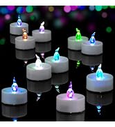 Yakpo 24 PCS Fast Color Changing Tea Lights Candles Battery Operated, Flickering Flameless Electr...