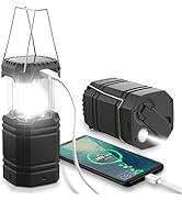 LED Camping Lantern Rechargeable,Flashlight Lantern for Power Outages & Hurricane Storms,Hand Cra...