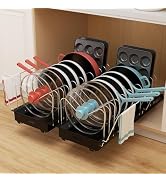 Golener Pots and Pans Organizer Under Cabinet - 22" Deep Expandable Pot Organizers inside Cabinet...