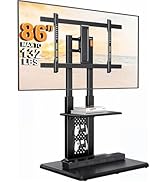 Perlegear Floor TV Stand with Mount for 32-86" TVs up to 132 lbs, Tall TV Stand with Pegboard and...