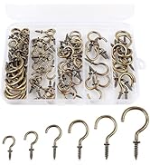 Romeda 90 Pcs Ceiling Hooks kit, 6 Sizes Screw-in Ceiling Hooks, Plant Hooks Kitchen Hooks Cup Ho...