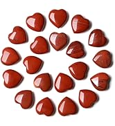 YATOJUZI 20PCS Red Jasper Heart Healing Crystals Natural Red Jasper Crystal Set Red Love Stones P...