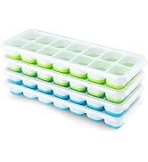 Ice Cube Trays 4 Pack, Airabc Silicone with Removable Lid, Easy-Release Flexible 14-cube Trays, L...