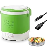 OSBA Mini Rice Cooker, 1L Travel Rice Cooker Small 12V For Car, Cooking For Soup Porridge and Ric...