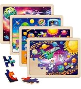 SYNARRY Large Space Planets Solar System Wooden Puzzles for Kids Gift Box(12.2*9.4 in) - FSC Cert...