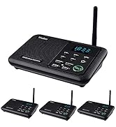 Wuloo Intercoms Wireless for Home 1 Mile Range 22 Channel 100 Digital Code Display Screen, Wirele...