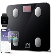 FITINDEX Smart Scale for Body Weight, Scale with BMI, Body Fat, Muscle Mass, Digital, Bathroom, W...