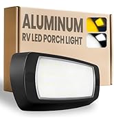 Terapaton Aluminum RV Exterior Porch Light with Dual-Color Switchable Amber & White, 10V-30V IP67...