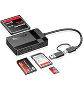 SD Card Reader, Memory Card Reader 4 in 1 USB C USB 3.0 Dual Connector Adapter Simultaneously Rea...