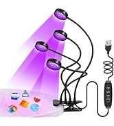 inShareplus Dimmable UV Light with USB, 20W 395nm~405nm Portable Gooseneck Clamp Black Lights, UV...
