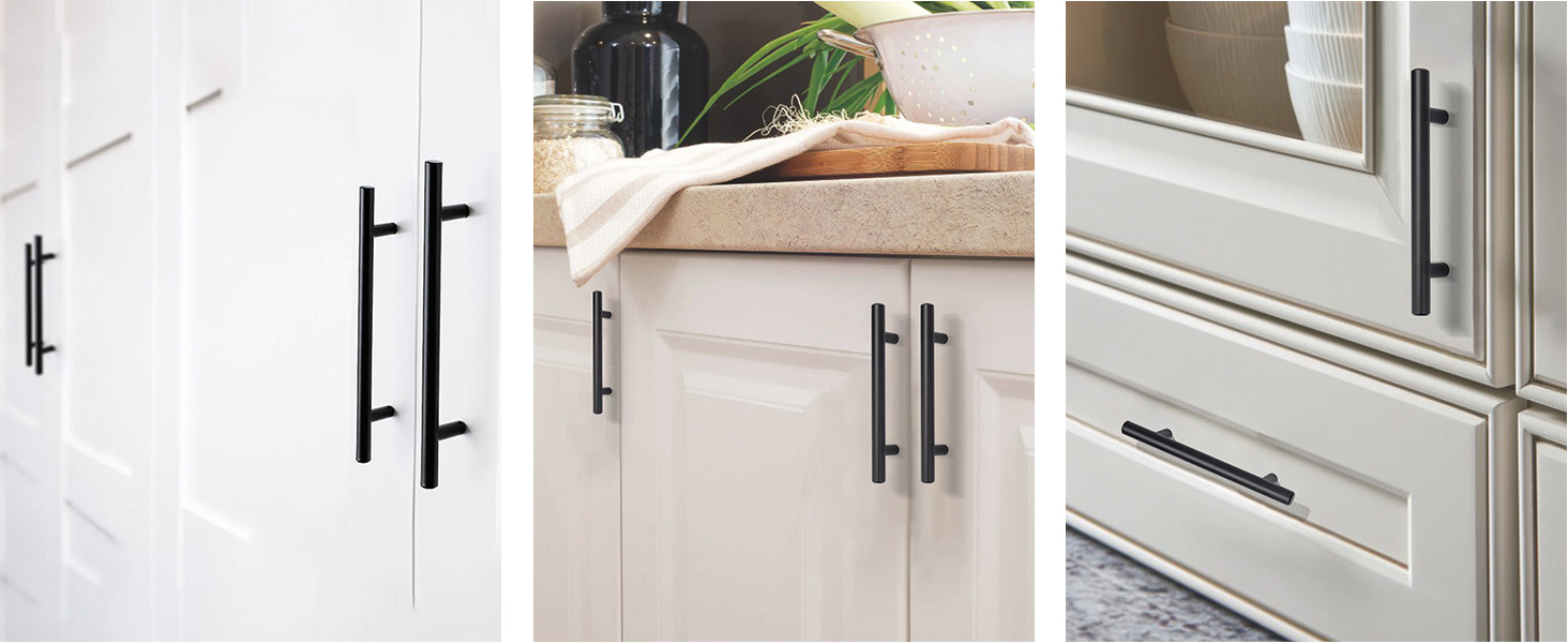 5 Inch Cabinet Pulls Matte Black Stainless Steel Kitchen Drawer Pulls Cabinet Handles 5 InchLength,