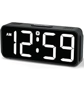 Peakeep Tiny Small Digital Alarm Clock Plug in for Bedrooms Bedside, Tiny Electric Clock Large Bi...