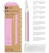 Dermaplane Razor, Face razors with 8 Refill Blades, Facial razor, Exfoliating Dermaplaning Tool f...