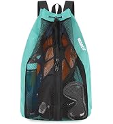 WANDF Swim Bag Mesh Drawstring Backpack Beach Backpack for Swimming, Gym, and Workout Gear