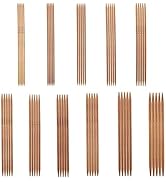 55pcs/Set Knitting Needles Kit Carbonized Bamboo Double Pointed Needles Set in 11 Sizes 13cm/5.1i...