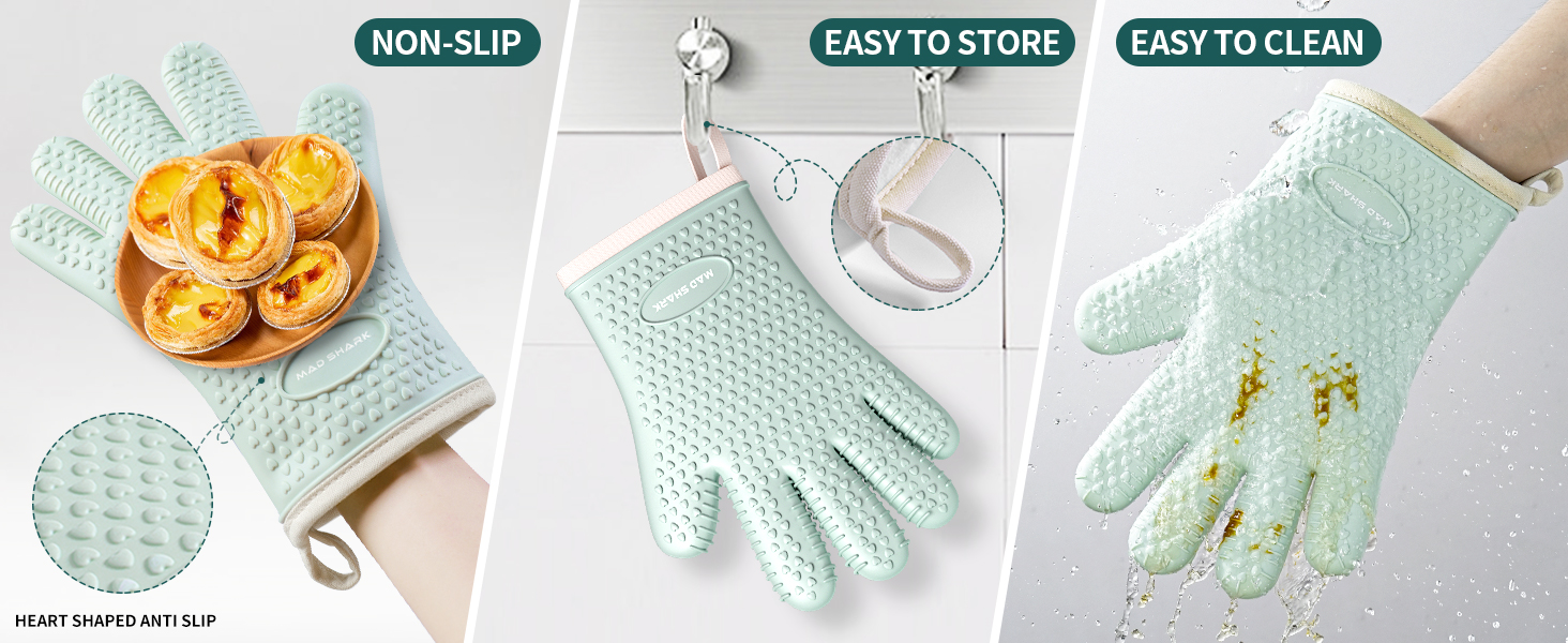 silicone oven mitts pair