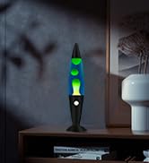 blue and yellow lava lamp