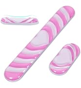 L-SPOUTTO Pink Cute Ergonomic Gel Wrist Rest for Mouse and Keyboard,Heart | Wrist Support for Mou...