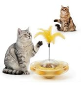 Kidsreer Cat Ball Track, Cat Toy for Indoor Cats Wobble Treat Dispenser Ball Kitten Food Dispense...