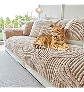 OTOB All Season Couch Cover for Dogs Washable, Non Slip Fuzzy Plush Pet Couch Covers, Cat Kids Pe...