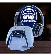 Light up Game Controller Holder with 7 Change Colors LED Light. Unique Headset Stand, Game Headph...