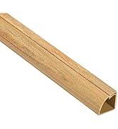 D-Line 15.7" Stainable Wood-Effect Quarter Round Cable Raceway, Corner Cord Cover, Self-Adhesive ...
