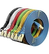 Cat 7 Shielded Ethernet Cable 5 ft 6 Pack (Highest Speed Cable) Cat7 Flat Ethernet Patch Cables -...