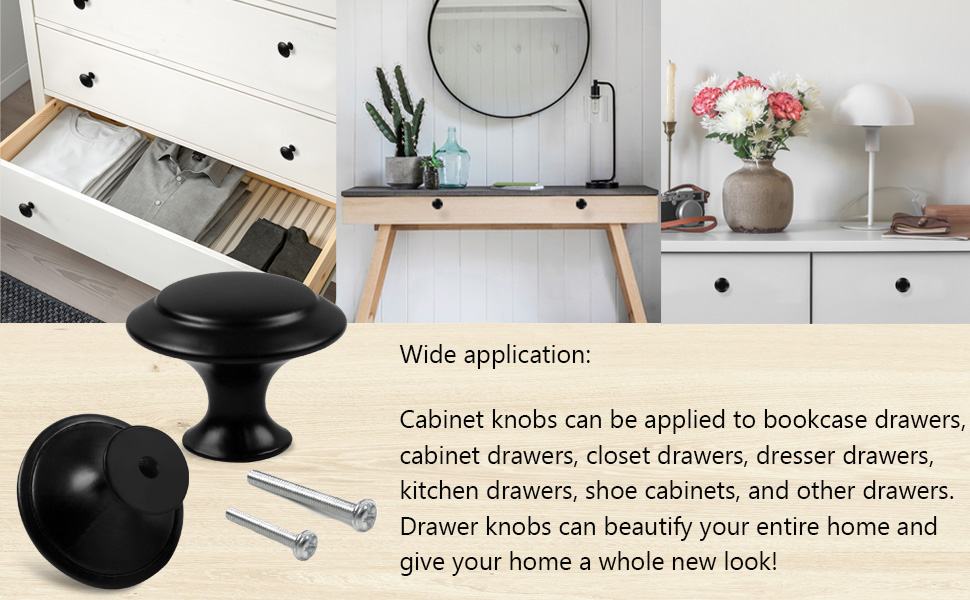 Drawer Knobs, 30mm Black Cabinet Knobs, Drawer Pulls and Knobs, Dresser Knobs, Kitchen Knobs