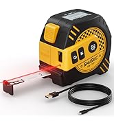 SAVSEC 2 in 1 Laser Tape Measure, Rechargeable 131ft Laser Measure & 16ft Self-Locking Measuring ...