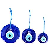 Erbulus Turkish Blue Evil Eye Wall Hanging Ornament - Turkish Nazar Beads - Ojo Turco - Triple Ev...