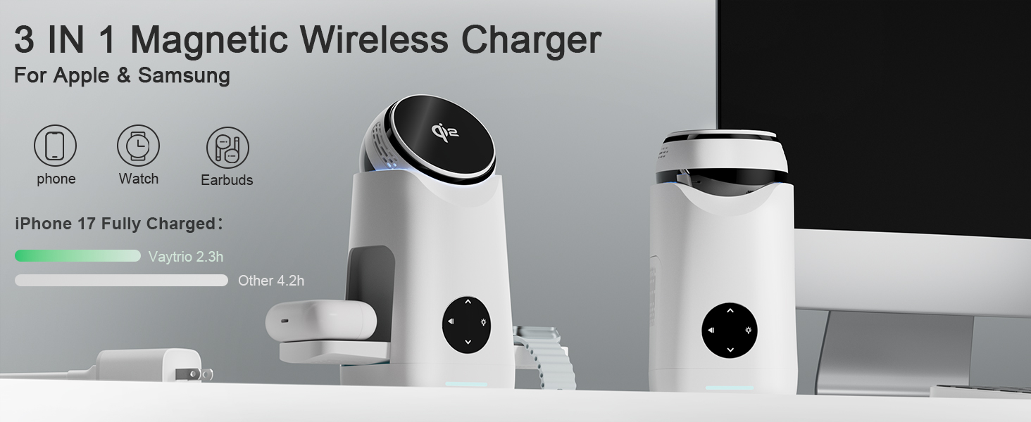 3 in 1 wireless charger for Apple and Galaxy