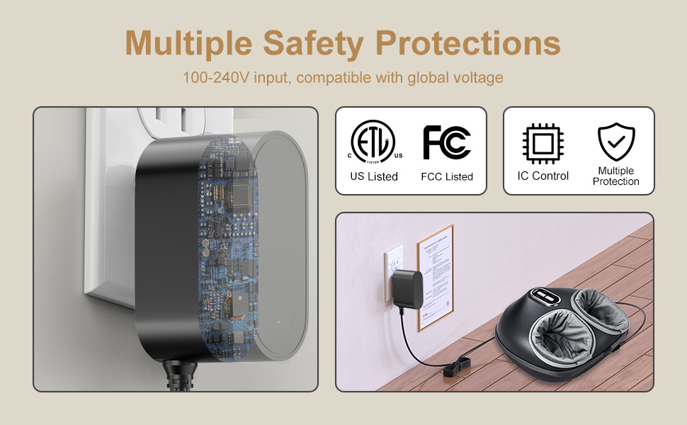 Foot Massager Charger has safety protection