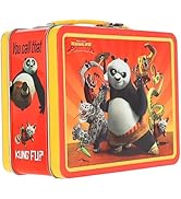 AQUARIUS Kung Fu Panda Metal Fun Box Storage Case with Handle, Embossed Tin Design Featuring Po a...
