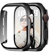 JR.DM 40mm 2 Pack Hard PC Case with HD Tempered Glass Screen Protector for Apple Watch Series 6/5...