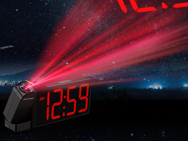 alarm clock projection on ceiling